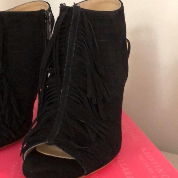 Kristin Cavallari x Chinese Laundry Lindy Kid Suede Black Heel Size 6.5 - Picture 7 of 11
